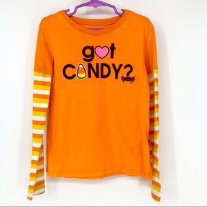 Halloween Time 7/8 Girls Got Candy? Candy Corn Long Sleeve Orange Top